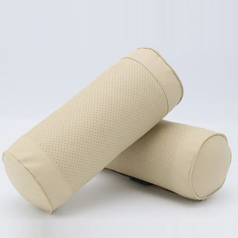 Leather Car Bolster – Breathable Cylindrical Neck Pillow