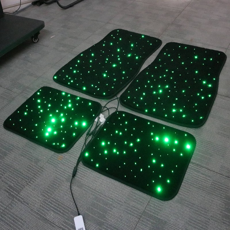 Fiber Optic LED Car Foot Mat – RGB Voice-Control Light-Up Pad