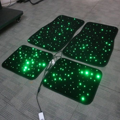 Fiber Optic LED Car Foot Mat – RGB Voice-Control Light-Up Pad
