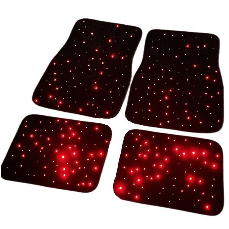 Fiber Optic LED Car Foot Mat – RGB Voice-Control Light-Up Pad