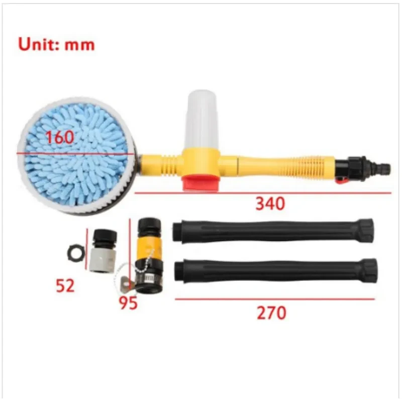 Oiolktu Rotating Car Wash Brush – Water-Powered, Extendable & Foaming