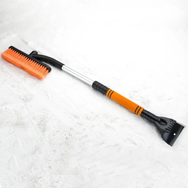 2-in-1 Extendable Car Snow Brush & Ice Scraper – Foam Handle & Rotating Head