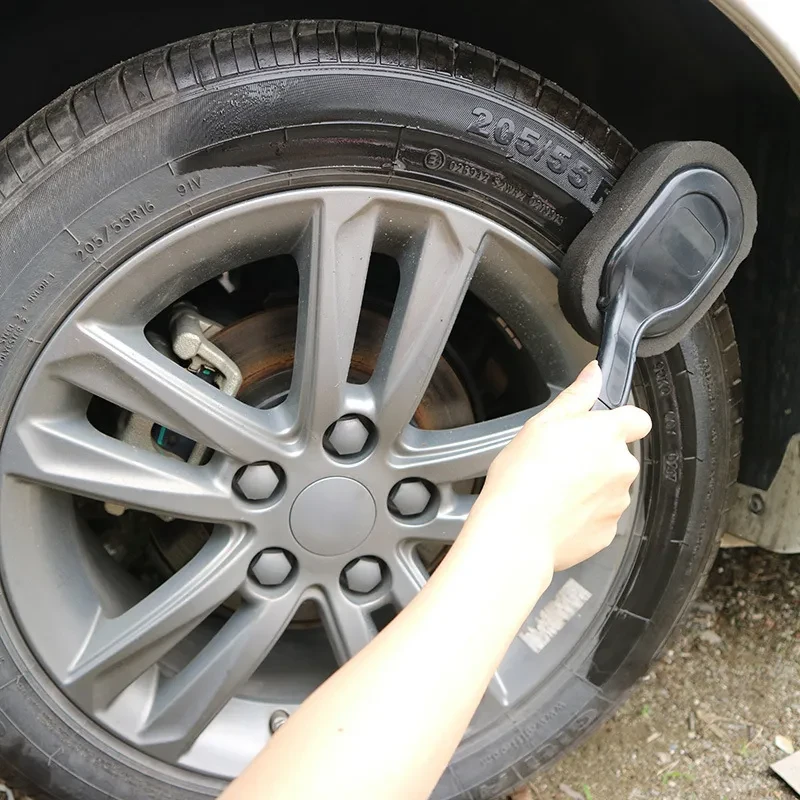 Long Handle Tire Wax Brush – Car Detailing Sponge Tool for Easy Waxing