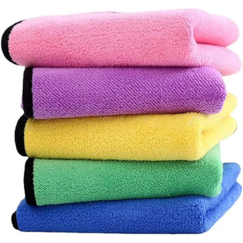 5-Piece Thick Coral Fleece Car Wipes – Ultra Absorbent Cleaning Towels
