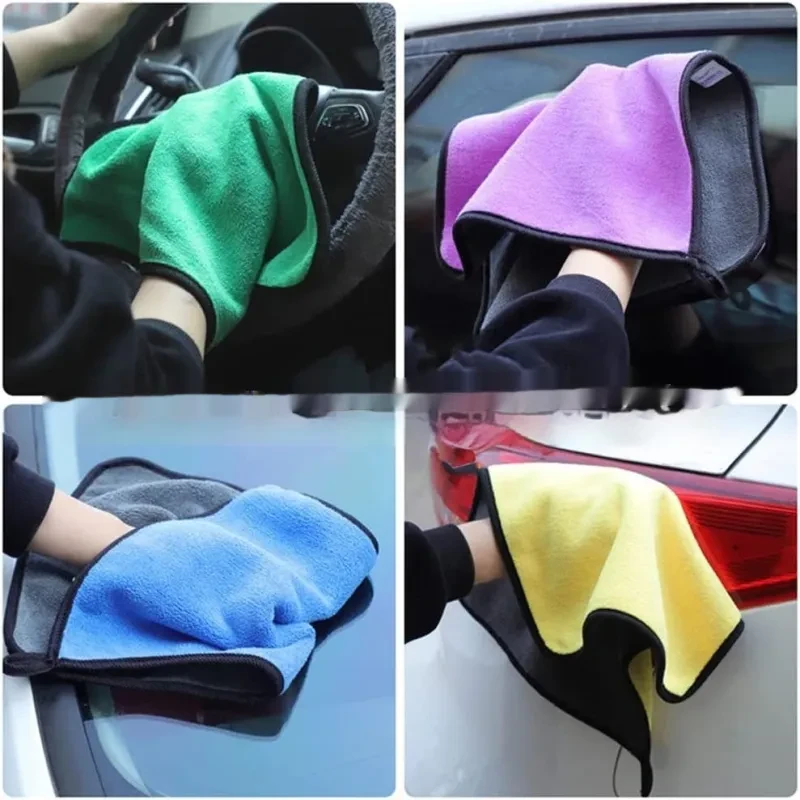 5-Piece Thick Coral Fleece Car Wipes – Ultra Absorbent Cleaning Towels
