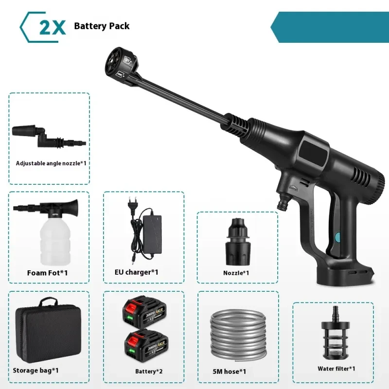 Brushless High-Pressure Water Gun – 20Bar Car Washer with Dual Battery