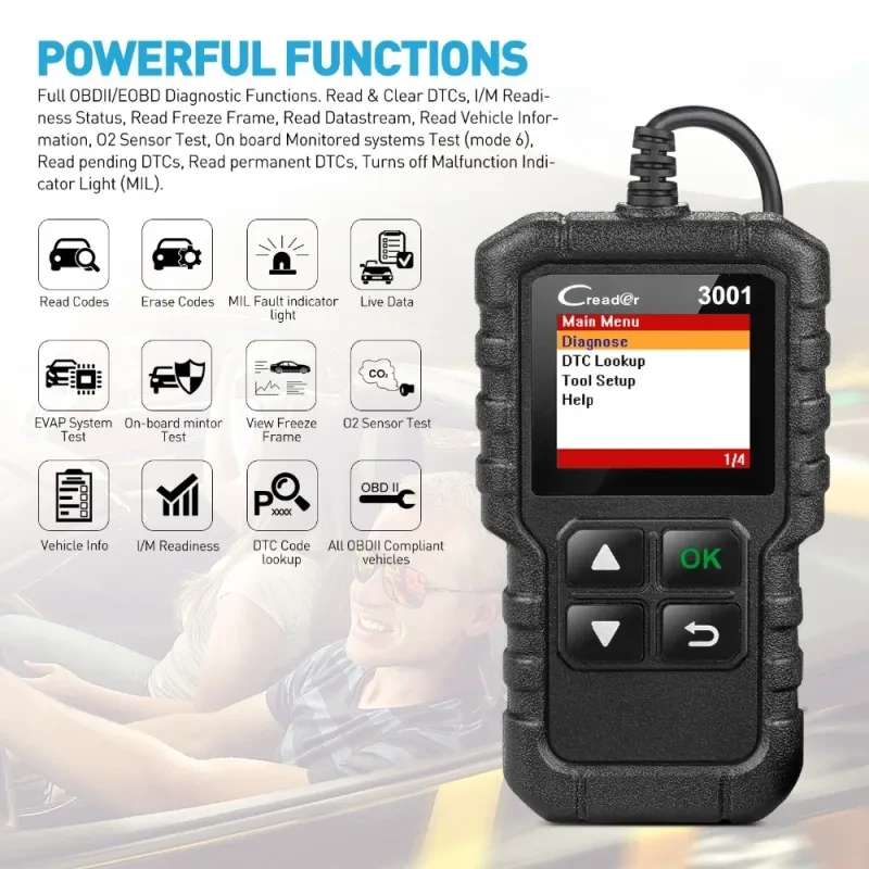 Launch CR3001 OBD2 Code Reader – X431 Auto Diagnostic Scan Tool