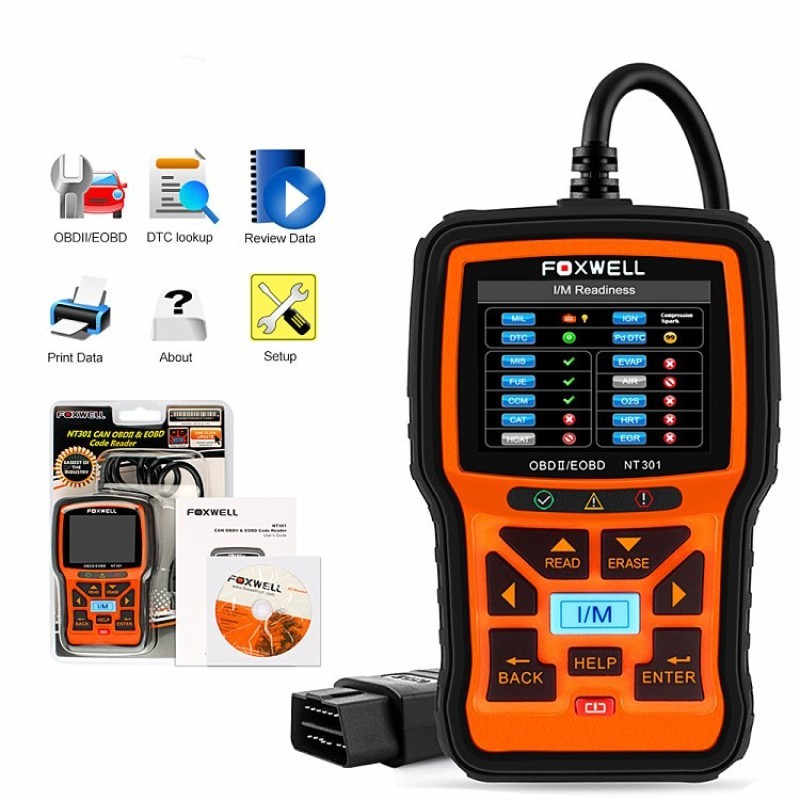 Foxwell NT301 Plus OBD2 Scanner & Battery Tester – 2025 Upgrade