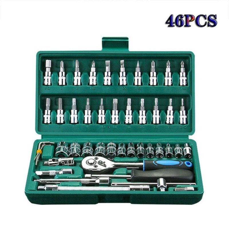 46-Piece Socket Wrench Set – Auto Repair & Household Tool Kit
