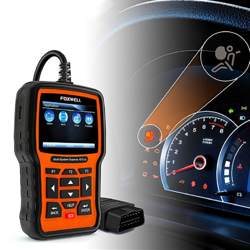 Foxwell NT510 Diagnostic Tool – OBD2 ABS SRS Reset & Bi-Directional Scanner