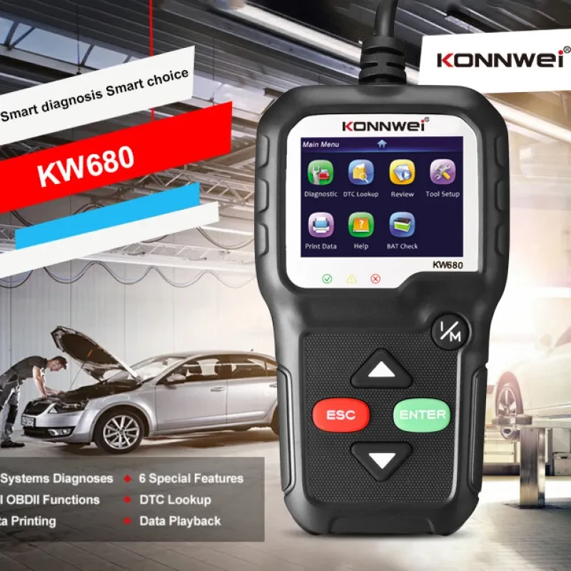 KONNWEI OBD2 Car Scanner – Auto Diagnostic Tool for 12V Vehicles