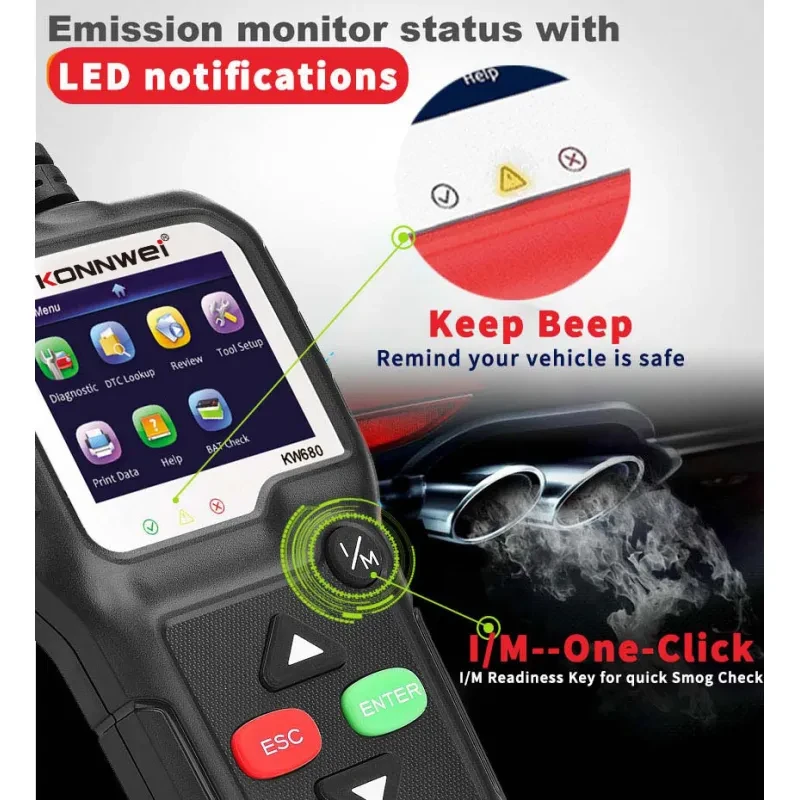 KONNWEI OBD2 Car Scanner – Auto Diagnostic Tool for 12V Vehicles