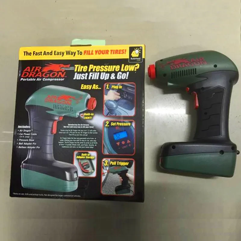 Air Dragon Mini Portable Air Compressor – Digital Inflator Pump 12V