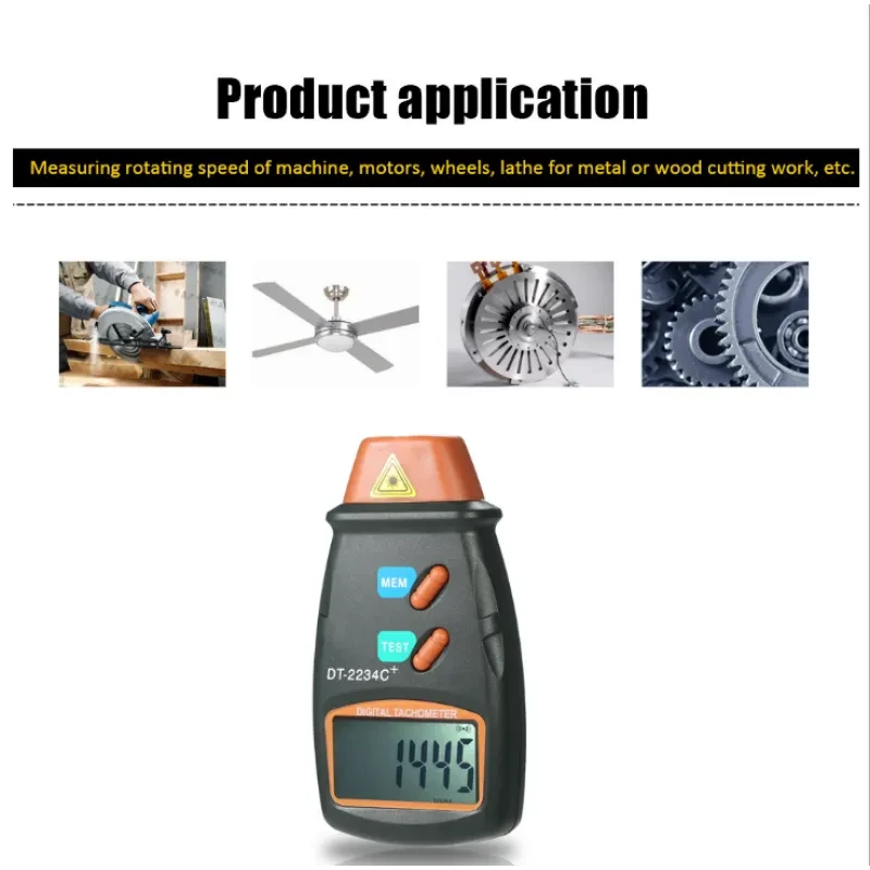 NANZU Digital Photo Tachometer – Non-Contact RPM Meter LCD Display