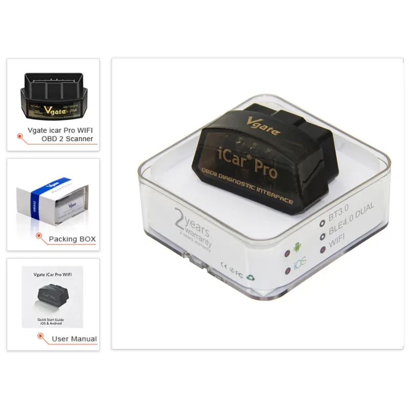 Vgate iCar Pro V2.2 OBDII Bluetooth Scanner – Android Full Protocol
