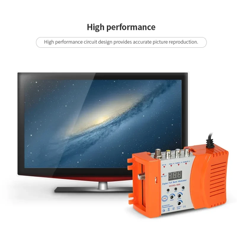 High-Performance Compact RF Modulator – Audio Video to TV Converter Box