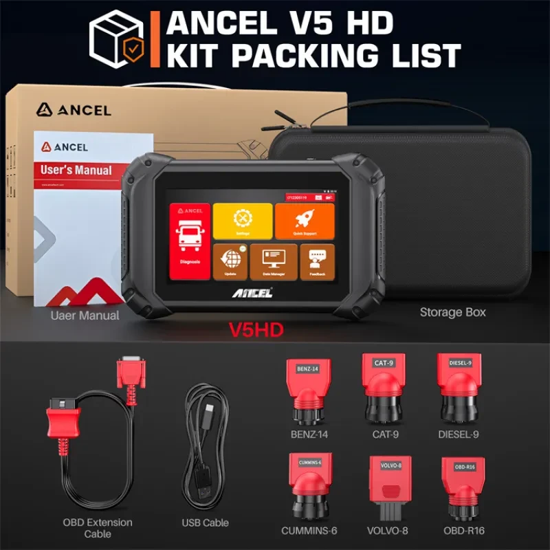V5HD Truck Diagnostic Tool β Heavy-Duty Diesel Scanner