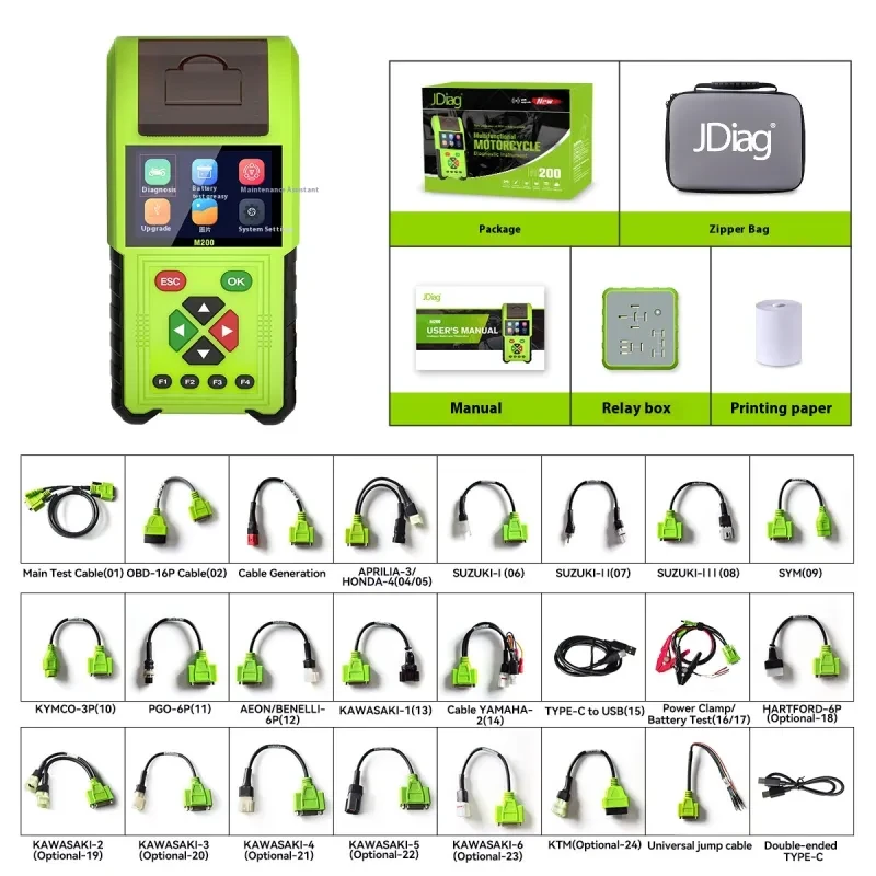 JDiag M200 Motorcycle Fault Code Diagnostic Tool