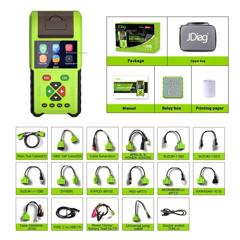 JDiag M200 Motorcycle Fault Code Diagnostic Tool