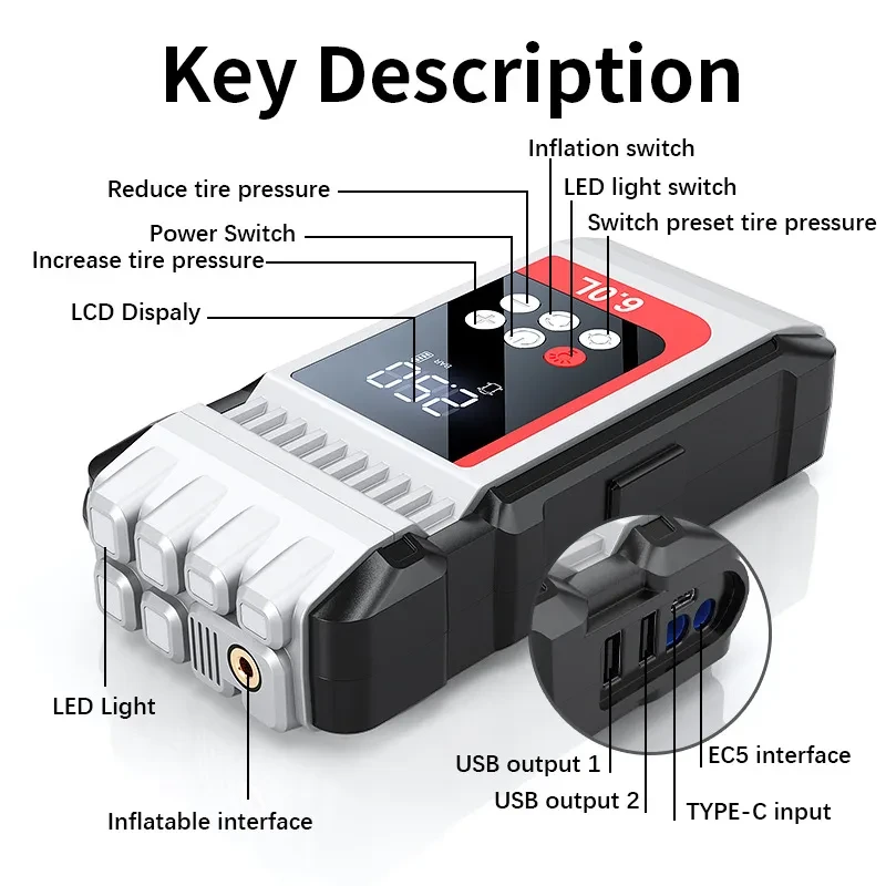 S200 Integrated Emergency Power & Air Pump for Cars