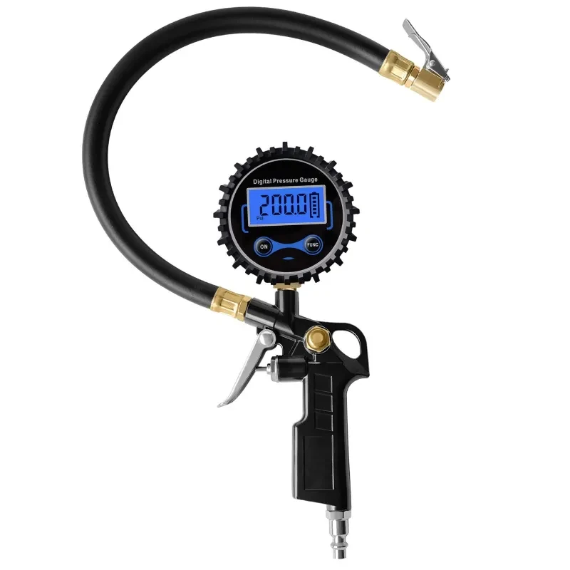 250 PSI Tire Inflator Gauge β Quick Connect, Digital, for Cars & Bikes