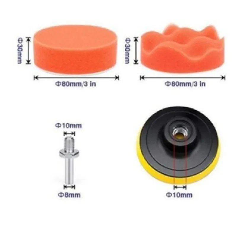Car Polishing Sponge Set – Flat & Wave Foam Pads Kit