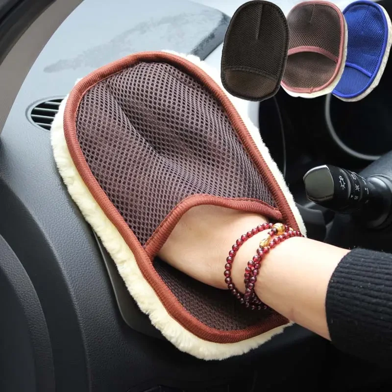 Premium Wool Car Wash Glove – Scratch-Free Auto Cleaning Mitt