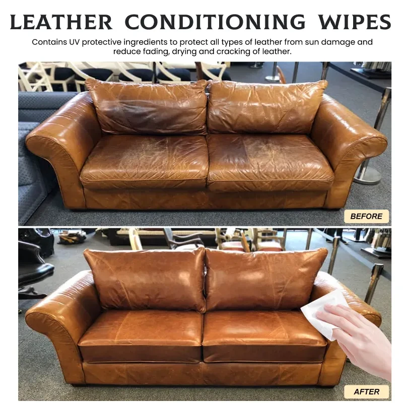 RAYHONG Leather Shine Wipes – 40pcs for Cars & Sofas