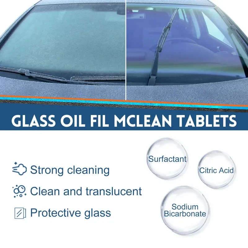 CrystalClear Car Glass Tablets – Oil Film & Dirt Remover 30pcs