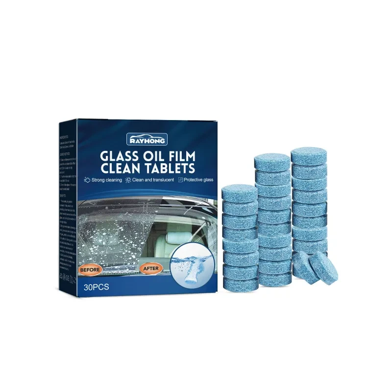 CrystalClear Car Glass Tablets – Oil Film & Dirt Remover 30pcs