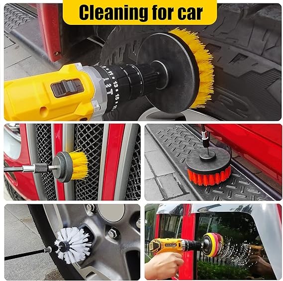 Tinfomyou 20pc Drill Brush Set – Power Scrubber Pads & Sponges Kit