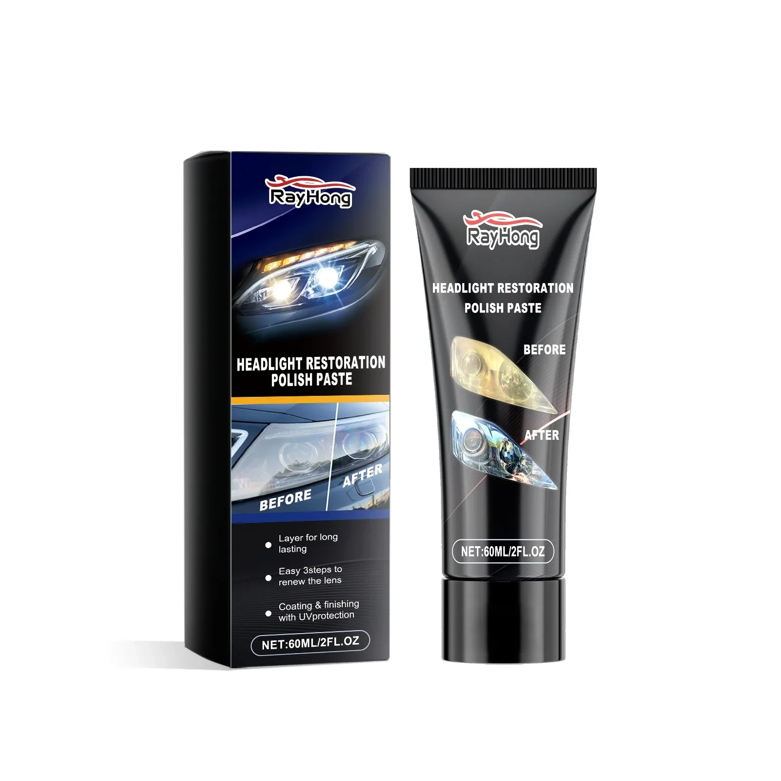 BrightView Headlight Restoration Paste – Polish & Scratch Repair Cream