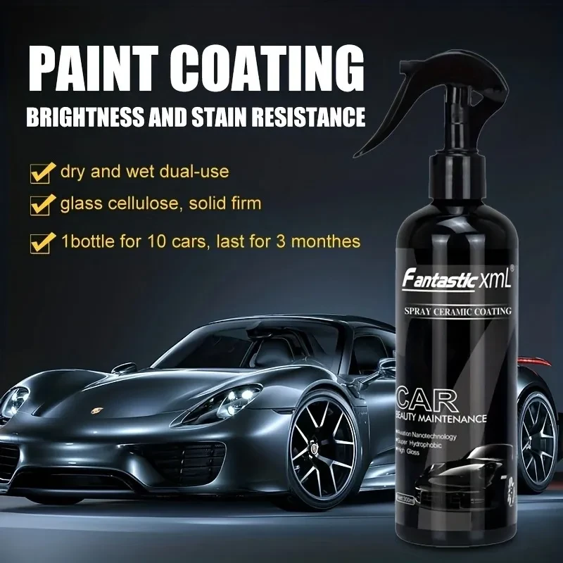 NanoCrystal Quick Spray Wax – Black & White Car Paint Coating 300ml