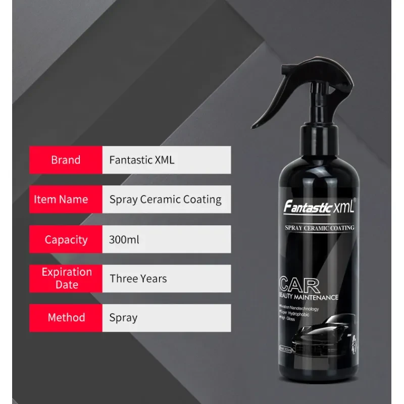 NanoCrystal Quick Spray Wax – Black & White Car Paint Coating 300ml