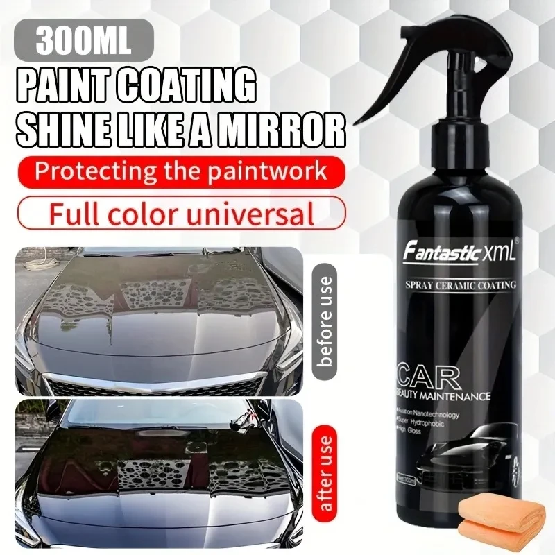 NanoCrystal Quick Spray Wax – Black & White Car Paint Coating 300ml