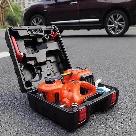 12V GOGOLO 5T Electric Hydraulic Car Jack – Jack + Inflator + Wrench Kit