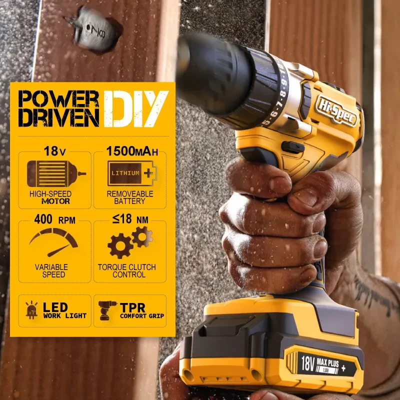 Hi-Spec 81pc Electric Drill & Hand Tool Kit with Bits & Tool Box