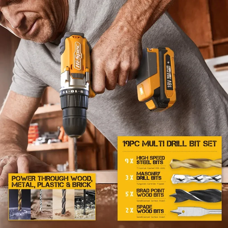 Hi-Spec 81pc Electric Drill & Hand Tool Kit with Bits & Tool Box