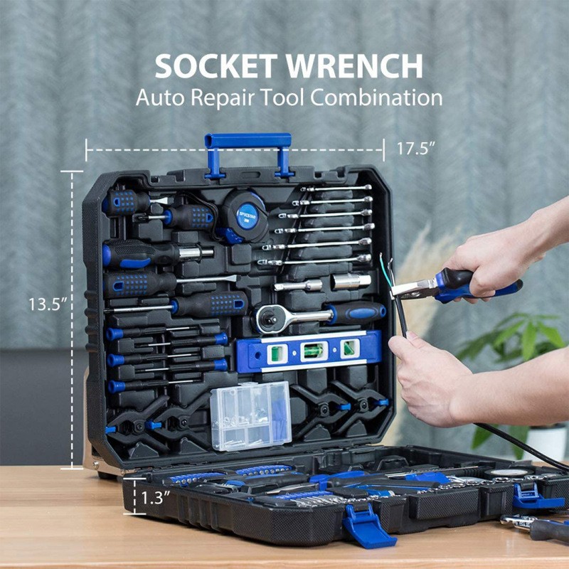 SPECSTAR 168-Piece Tool Kit – Heavy Duty Socket Wrench & Hand Tools Hardware Tool Combination Set