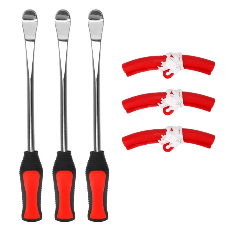 Motorcycle Tire Changing Tool Set β 3pcs Spoon Lever & Rim Protectors