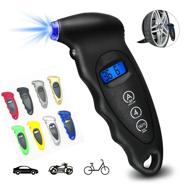 Digital Tire Pressure Gauge with Backlight – 150 PSI LCD Meter