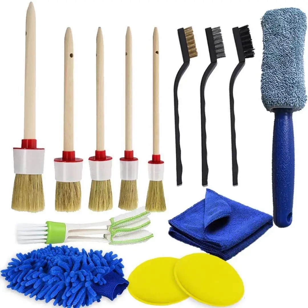 14PCS Car Detailing Brush Set – Tire, Interior & Air Vent Cleaning Kit