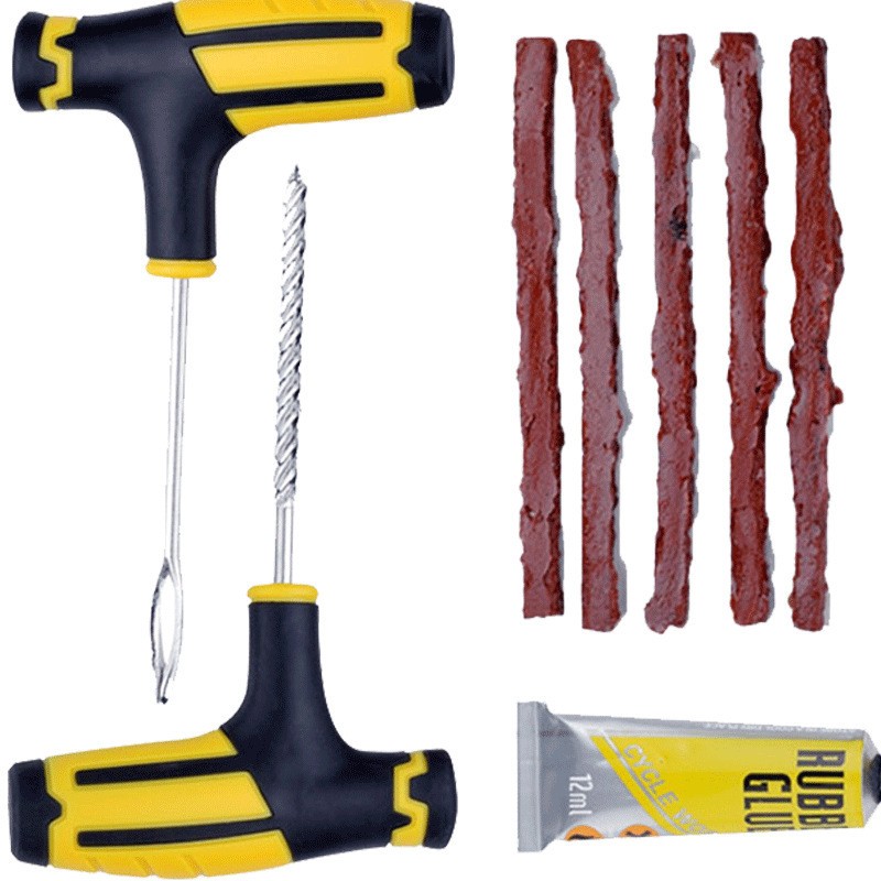 Professional Car & Bike Tubeless Tire Repair Kit – Puncture Plug Tool Set