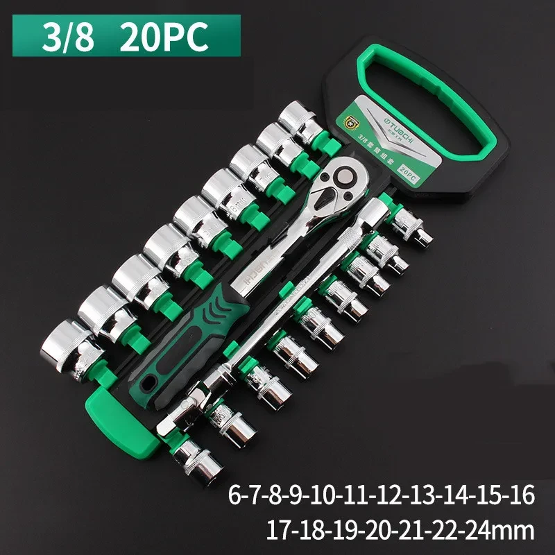 Socket Wrench Kit with Ratchet Handle – Metric Multi-Function Tools