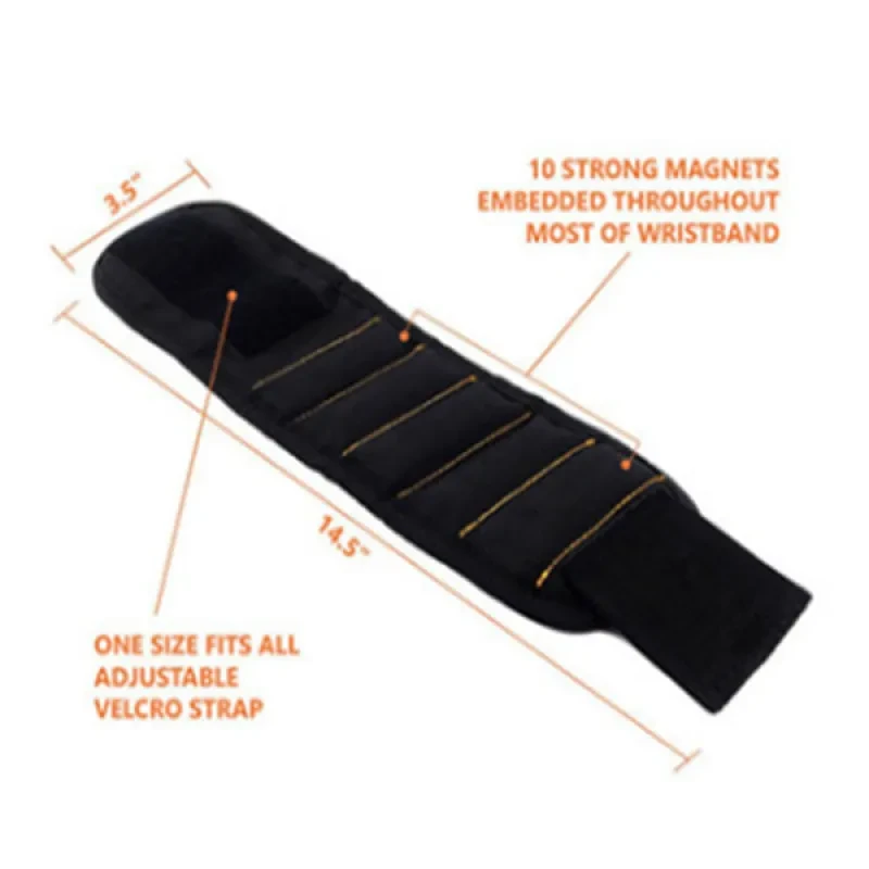 Magnetic Wristband for Tools – Strong 15 Magnet Holder for Screws, Nails & Drill Bits