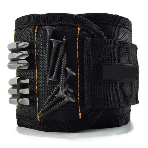 Magnetic Wristband for Tools – Strong 15 Magnet Holder for Screws, Nails & Drill Bits