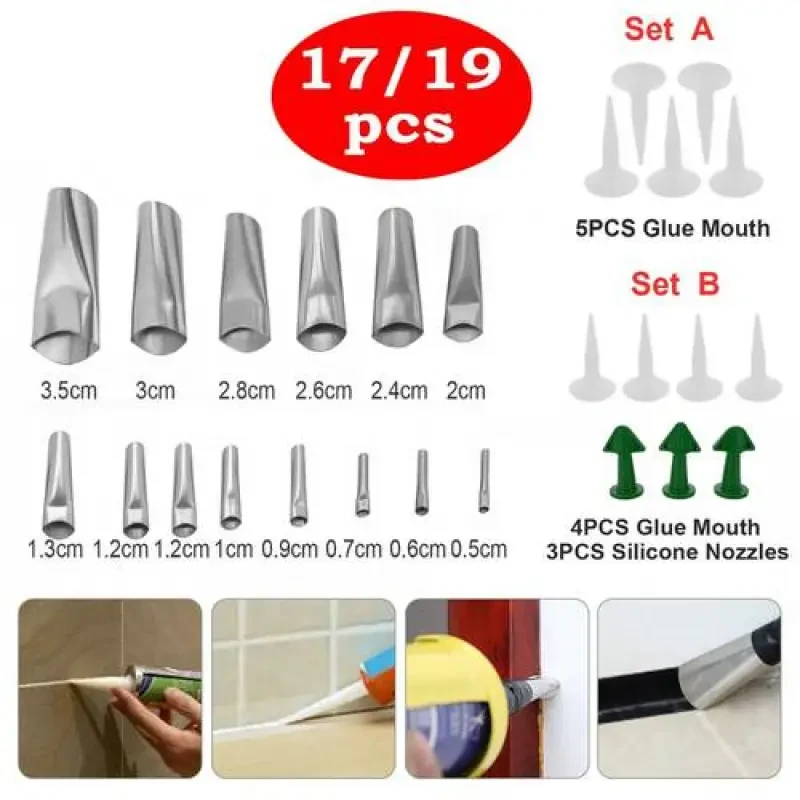 Finisher Caulk Nozzle Applicator Sealant Finishing Scraper Tool