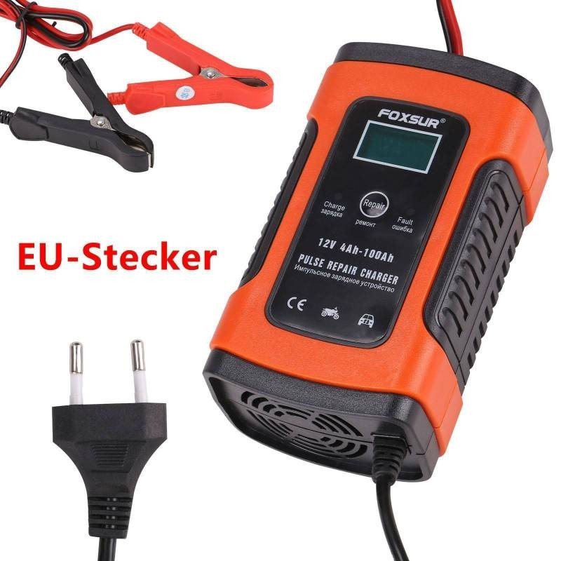 Intelligent 12V 5A Car Battery Charger – Automatic LCD Display