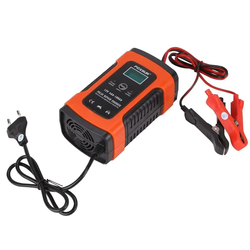 Intelligent 12V 5A Car Battery Charger – Automatic LCD Display