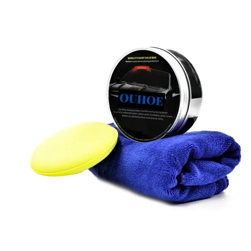 Waterproof Solid Car Wax – Antifouling Crystal Wax with Sponge & Towel